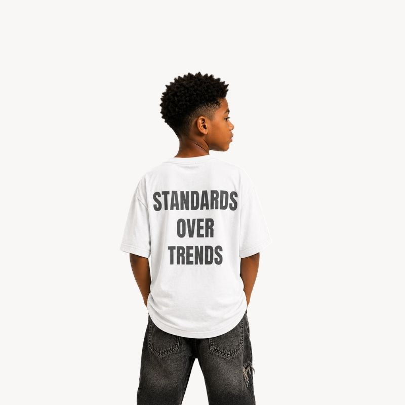 STANDARDS OVER TRENDS BACK SIDE - Kids T-Shirt