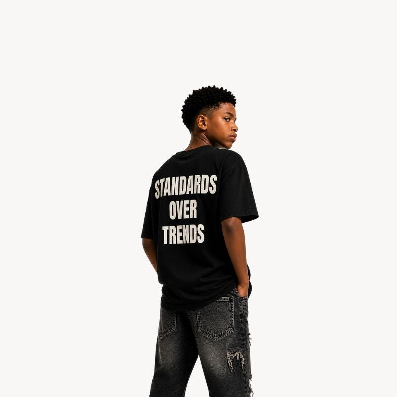 STANDARDS OVER TRENDS BACK SIDE - Kids T-Shirt